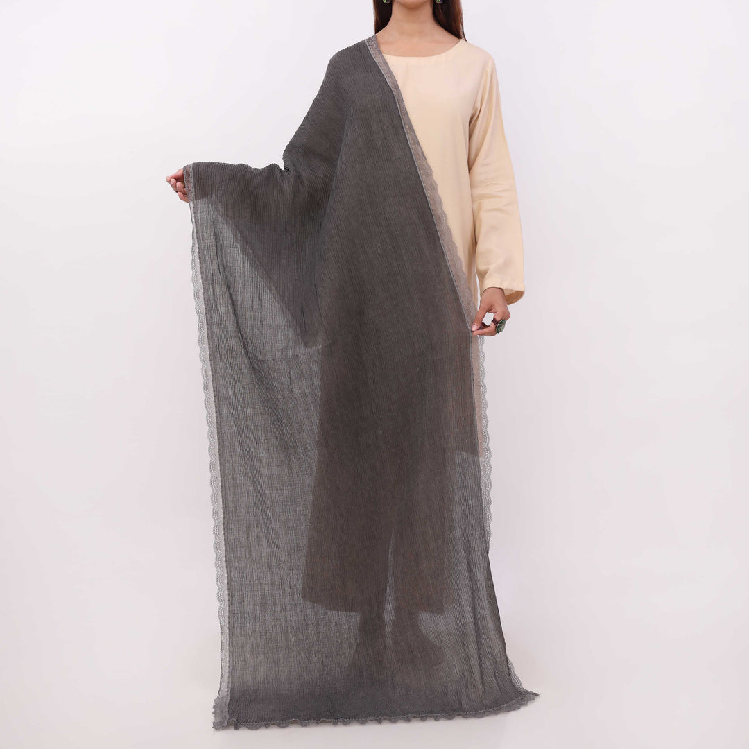 Black Embroidered Stole PD5322
