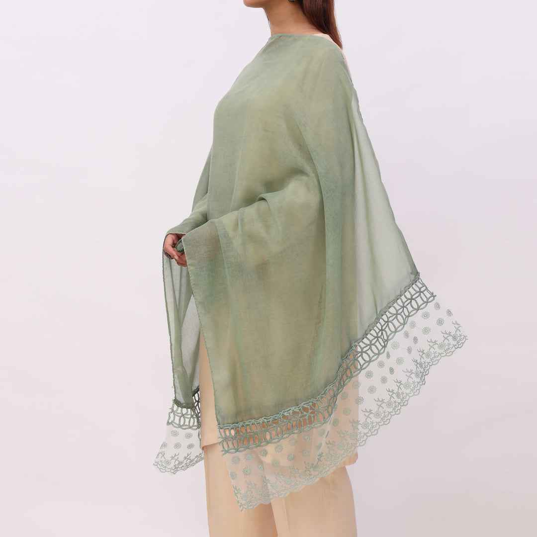 Green Embroidered Stole PD5337