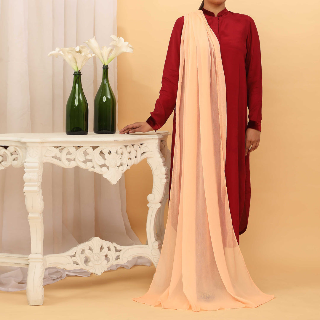 Peach Plain Chiffon Dupatta PD5374