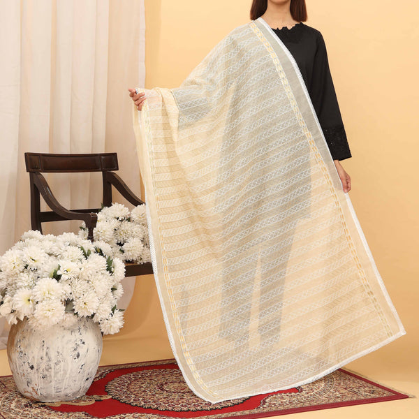 Beige Embroidered Dupatta PD5435