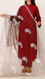 Brown Embroidered Cotton Dupatta PD5491