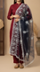Navy Embroidered Cotton Dupatta PD5491
