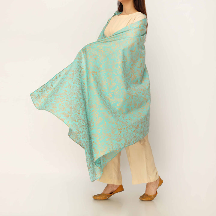 Green Plain Chiffon Dupatta PD5504