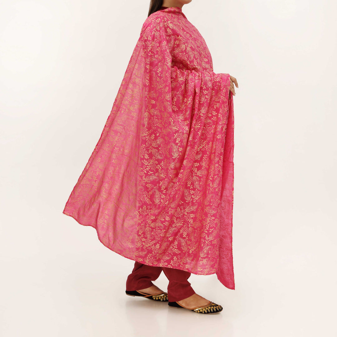 Pink Cotton Silk Duppata PD5509
