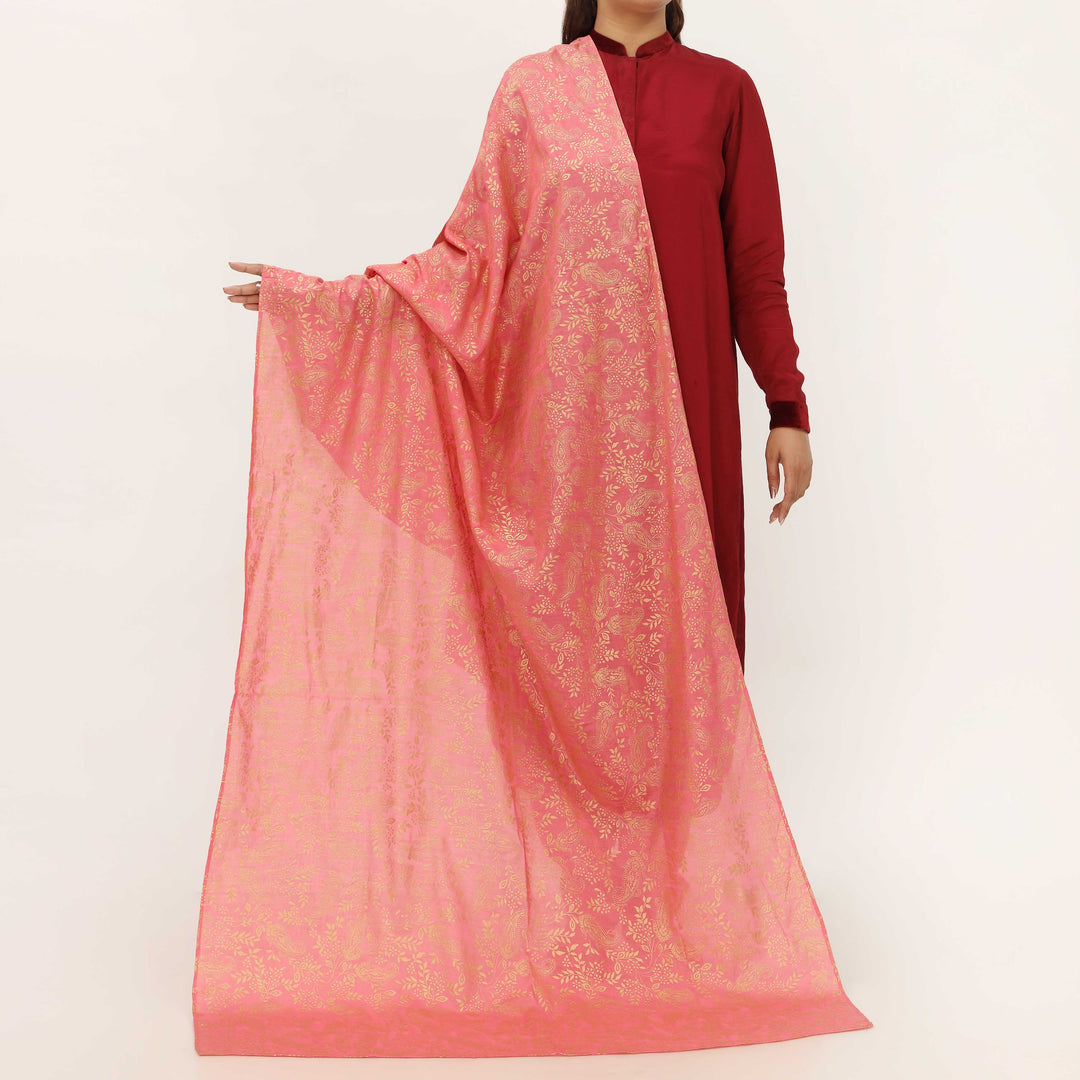 Pink Cotton Silk Duppata PD5510