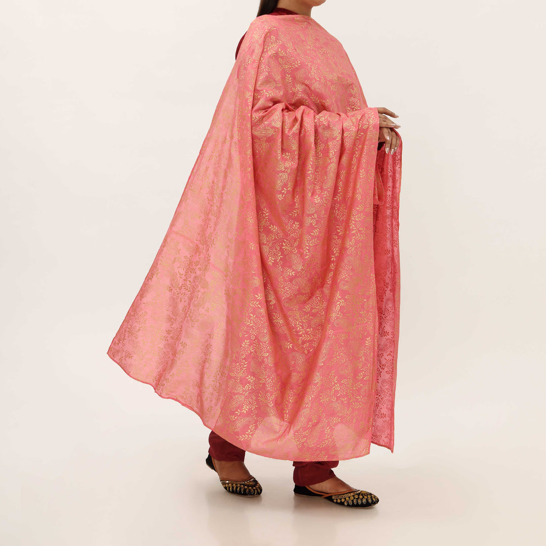 Pink Cotton Silk Duppata PD5510