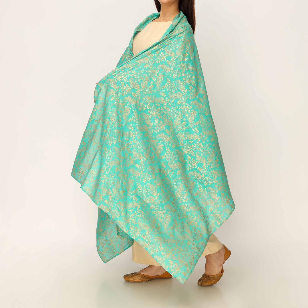 Green Plain Chiffon Dupatta PD5512