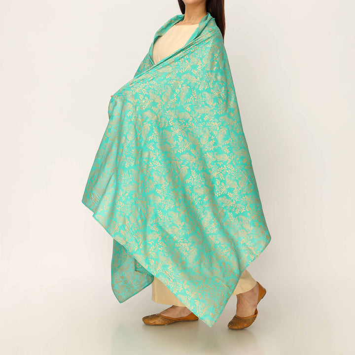 Green Plain Chiffon Dupatta PD5512