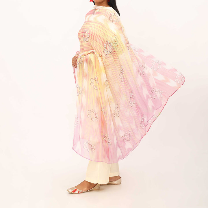 Pink Digital Printed Chiffon Dupatta PD5544