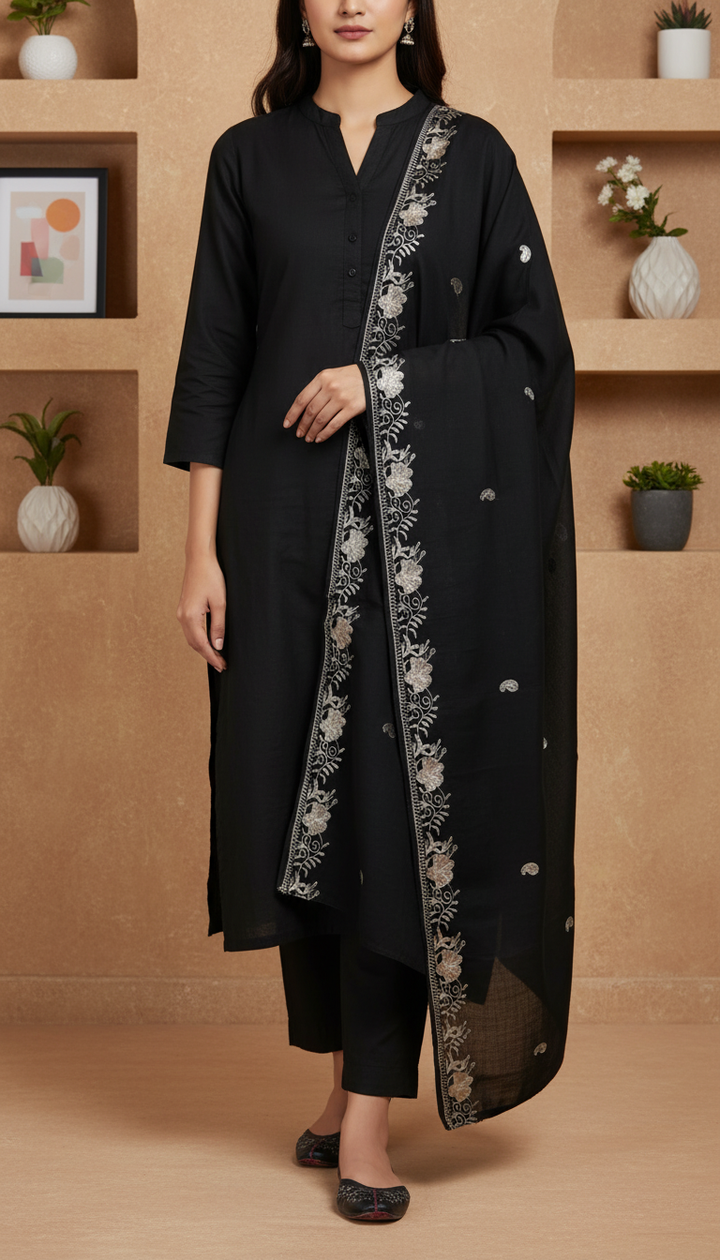 Black Summer Shawl PD6122