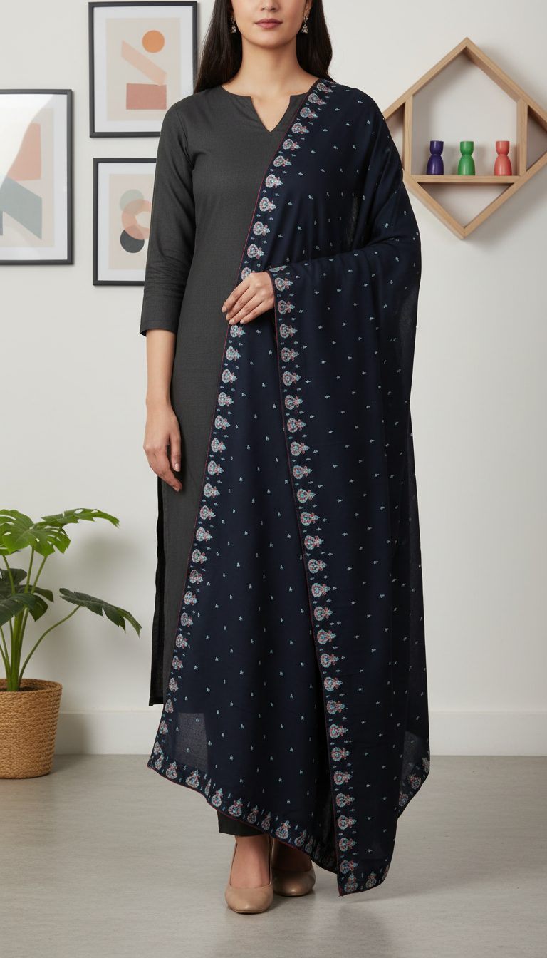 Black Summer Shawl PD6124
