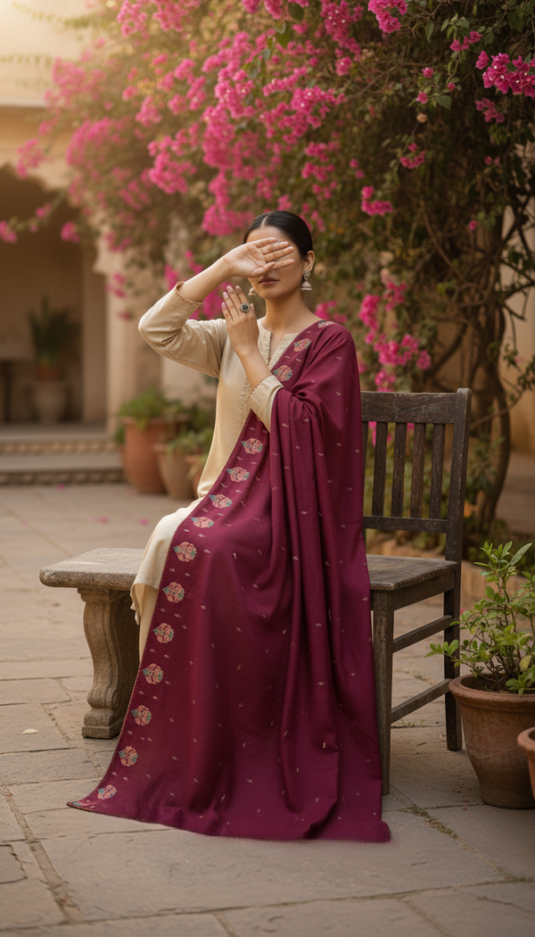 Maroon Summer Shawl PD6124