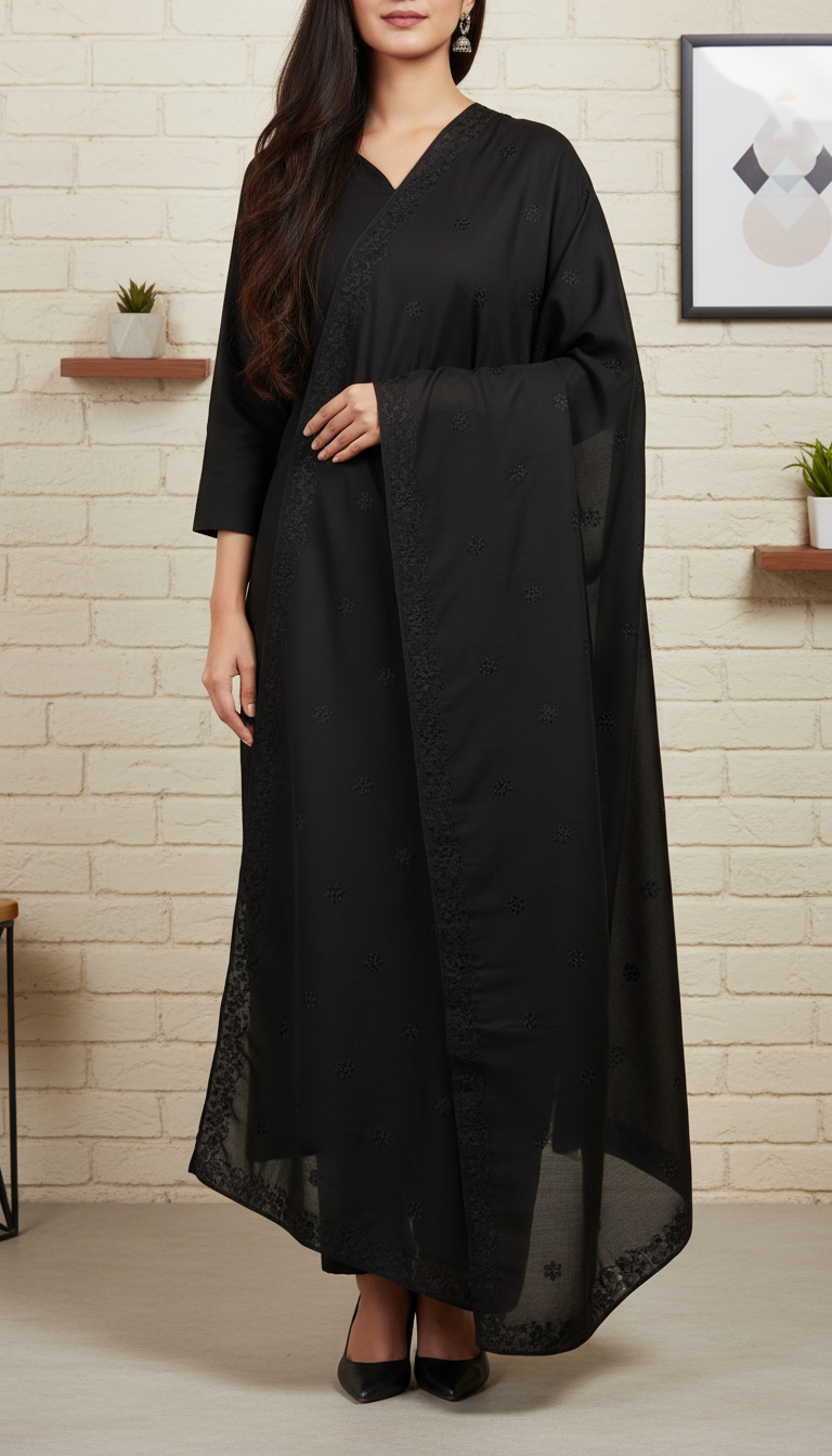 Black Summer Shawl PD6125