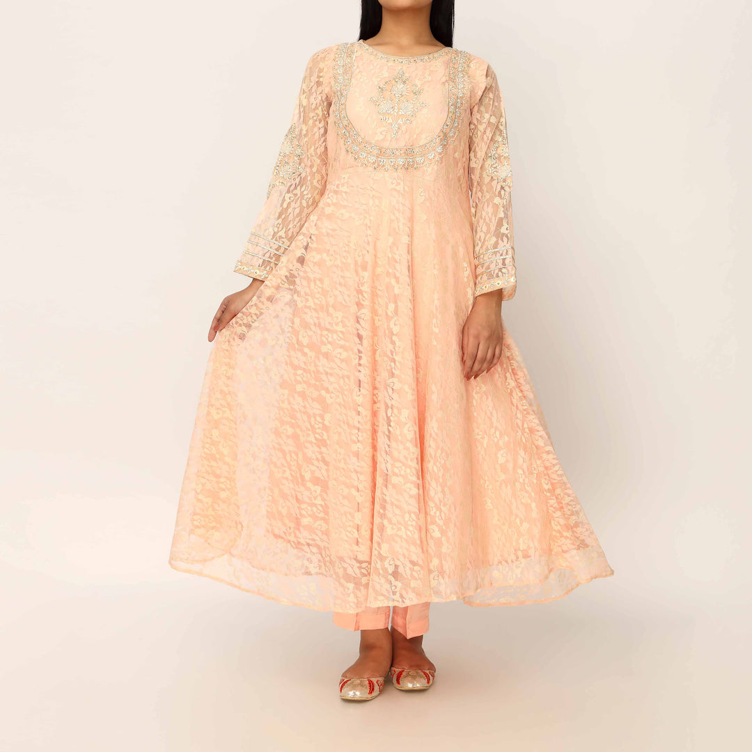 2PC- Floral Lace Net Suit PF3083
