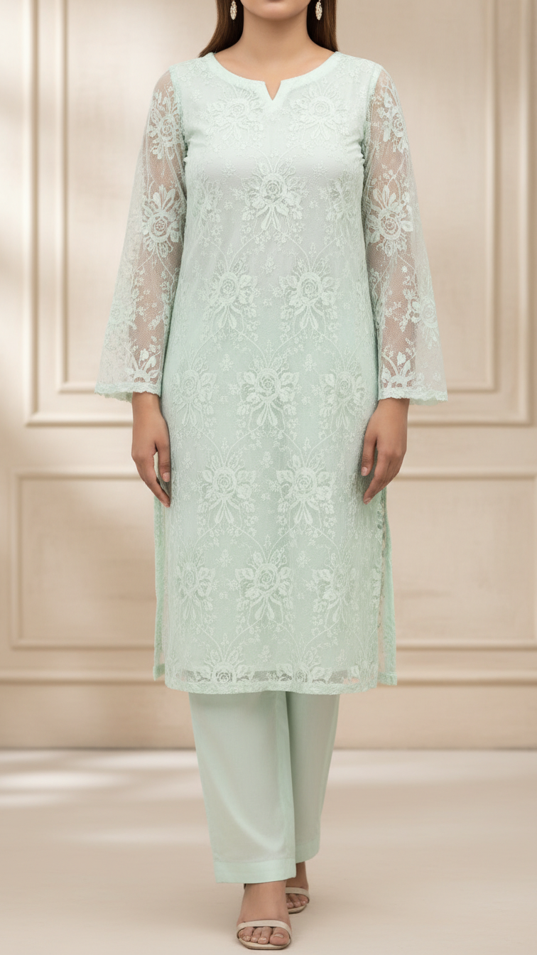 2PC- Embellished Net Co-ord Set PF5008