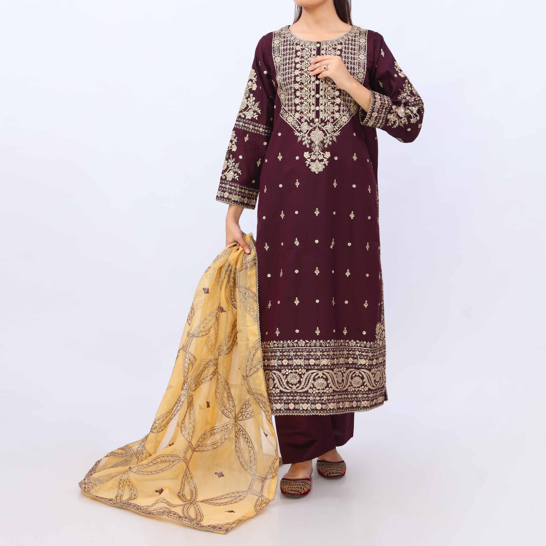 3 PC- Viscose Embellished Suit PF5036