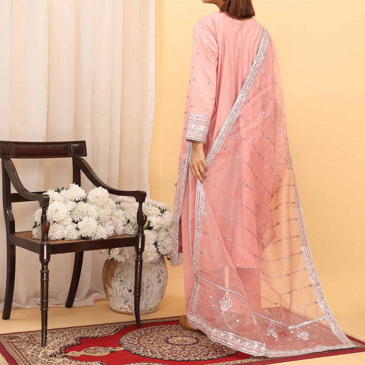 3PC- Embellished Khaddi Net Suit PF5080