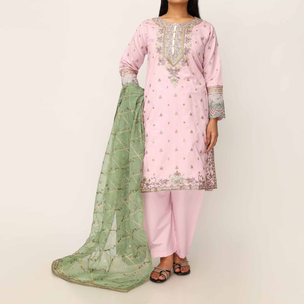 3PC- Khaddi Net Embellished Suit PF5137