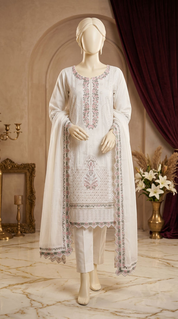 3 PC Embellished Cotton Suit PF601693