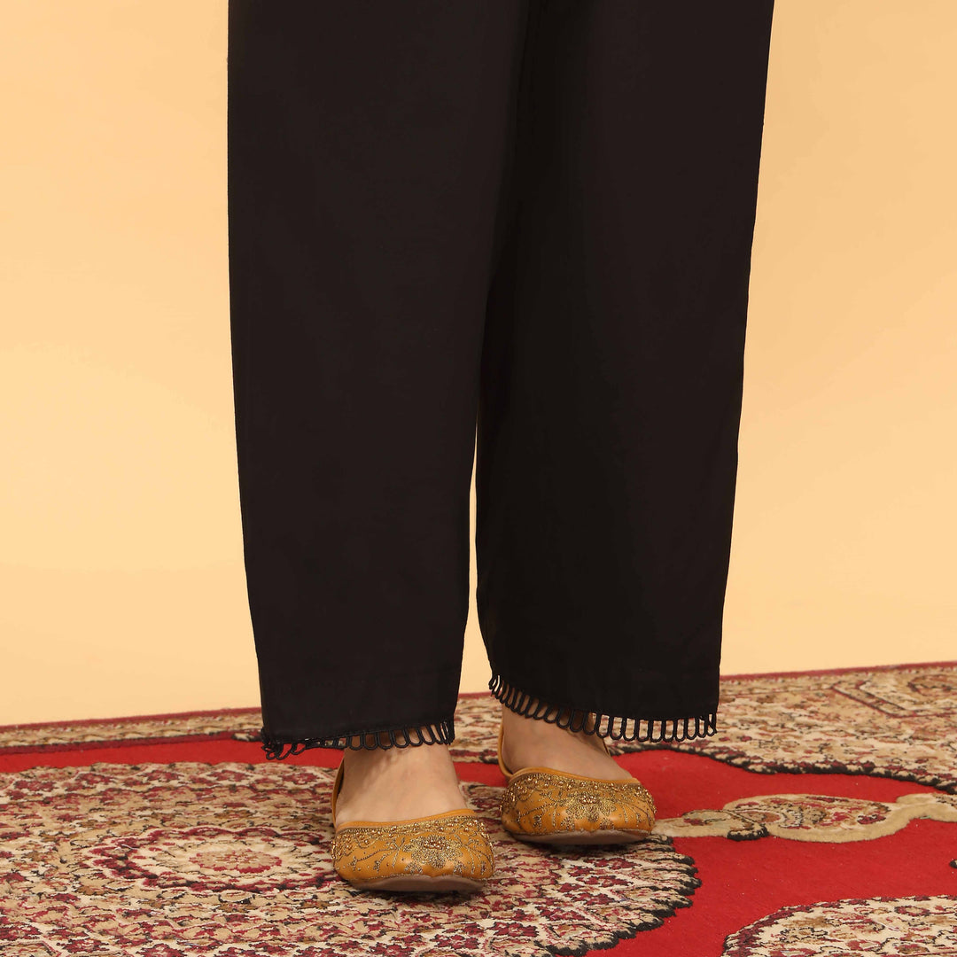 Black Straight Fit Embellished Trouser PL5053