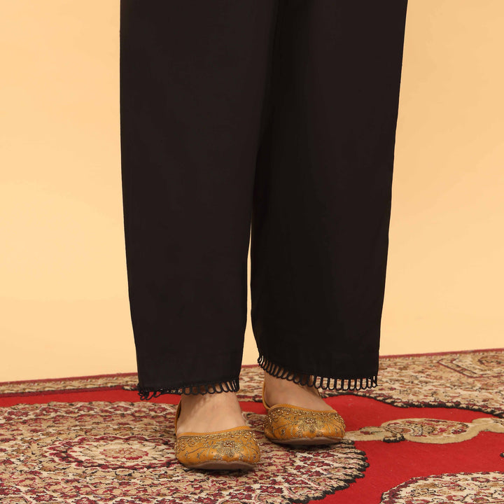 Black Straight Fit Embellished Trouser PL5053