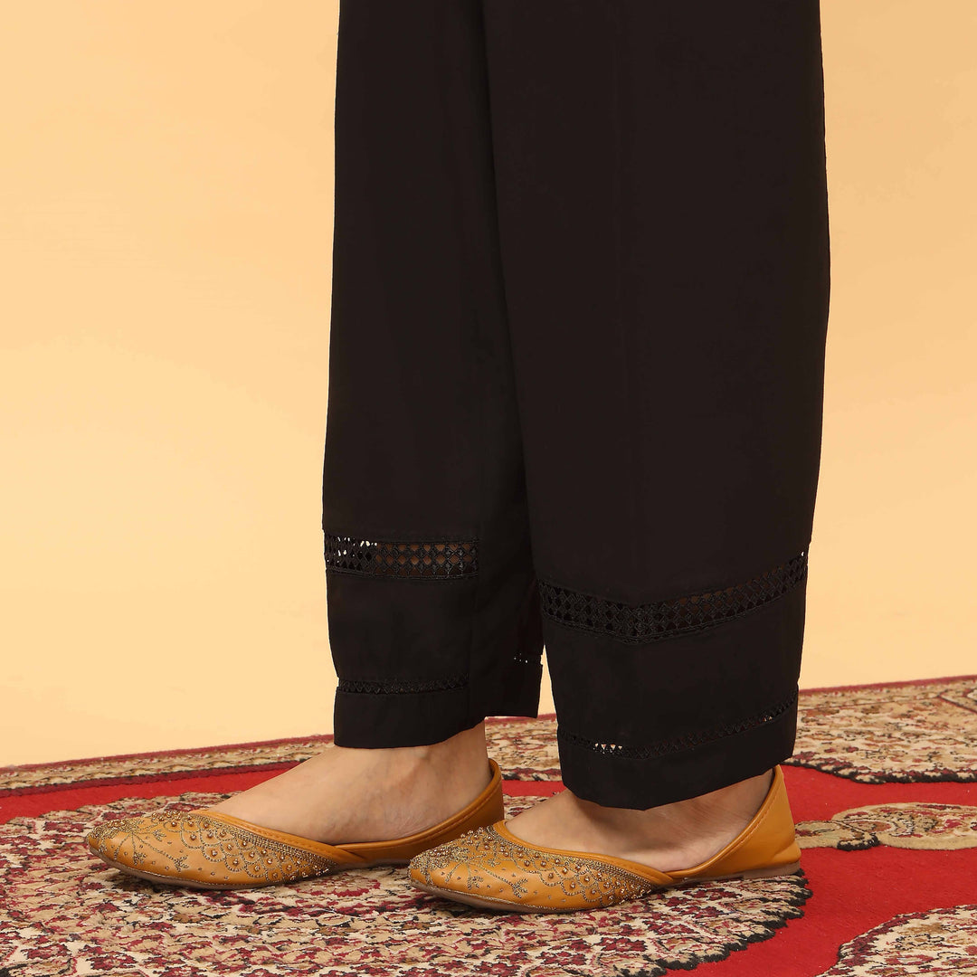 Black Straight Fit Embellished Trouser PL5059