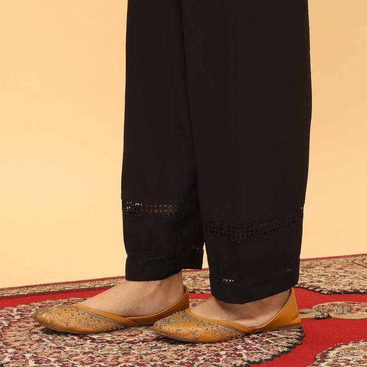 Black Straight Fit Embellished Trouser PL5059
