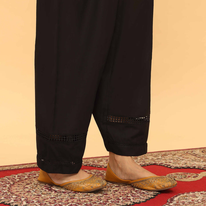 Black Straight Fit Embellished Trouser PL5059