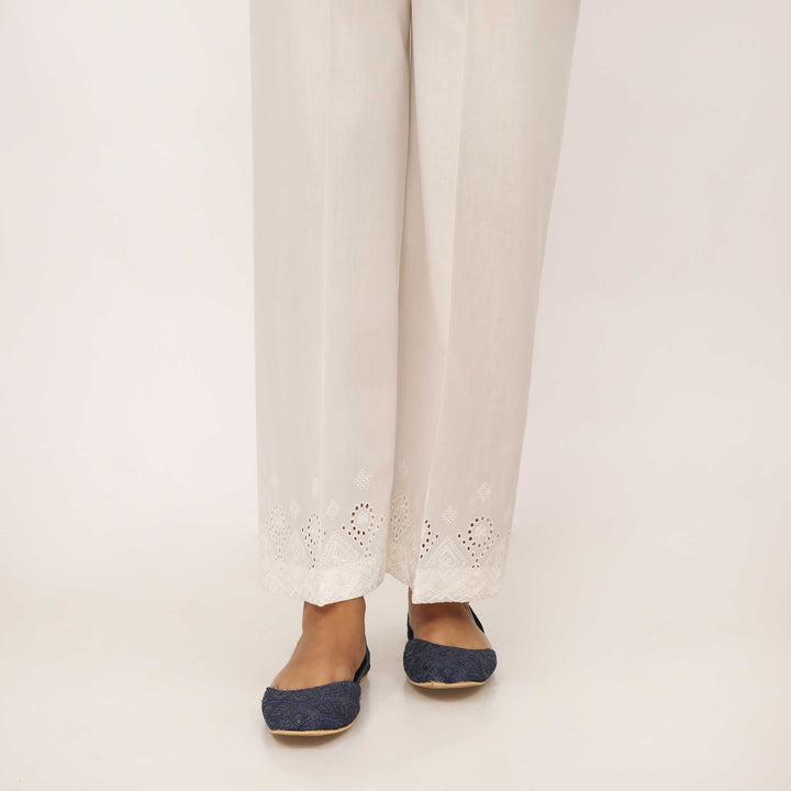White Cotton Cambric Trouser PL5062