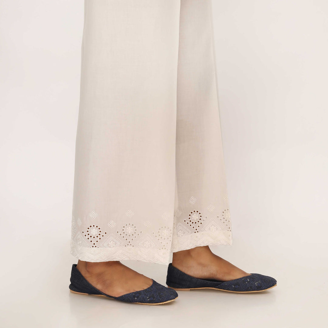 White Cotton Cambric Trouser PL5062