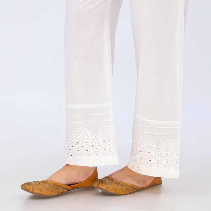 White Cotton Cambric Trouser PL5073