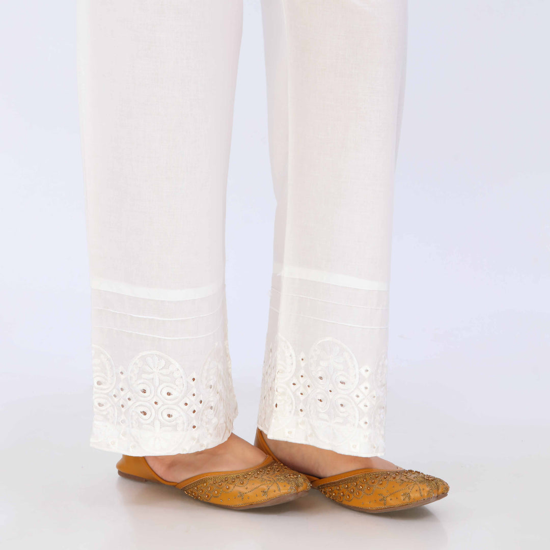 White Cotton Cambric Trouser PL5073