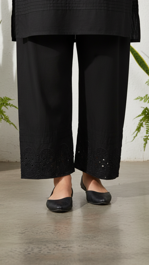 Black Cotton Cambric Trouser PL5074