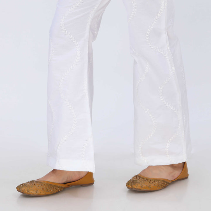 White Cotton Cambric Trouser PL5075