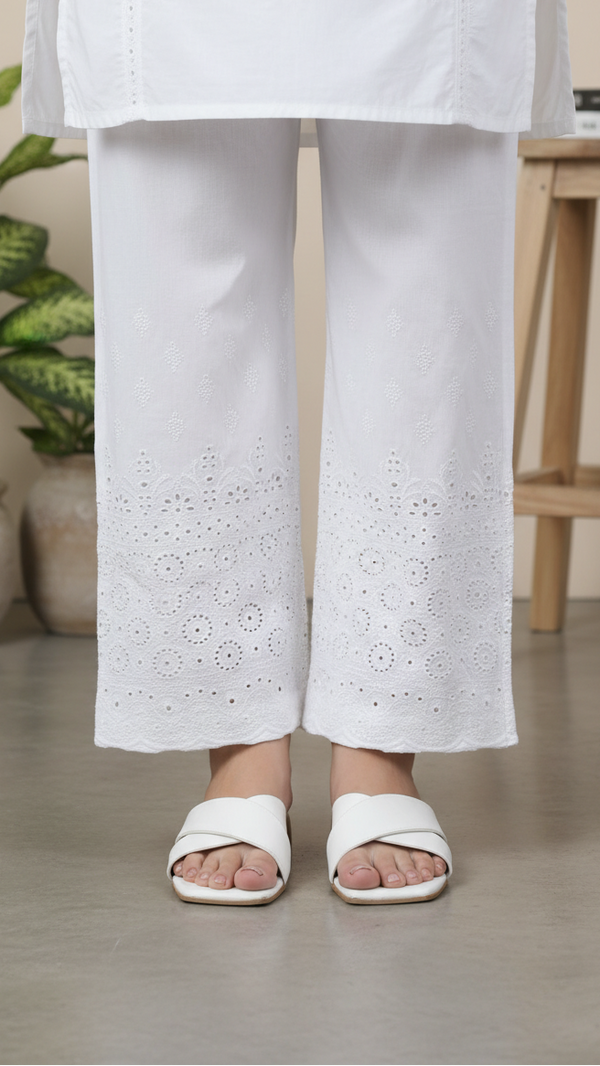 White Cotton Cambric Trouser PL5084