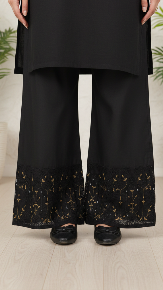 Black Cotton Cambric Trouser PL5098