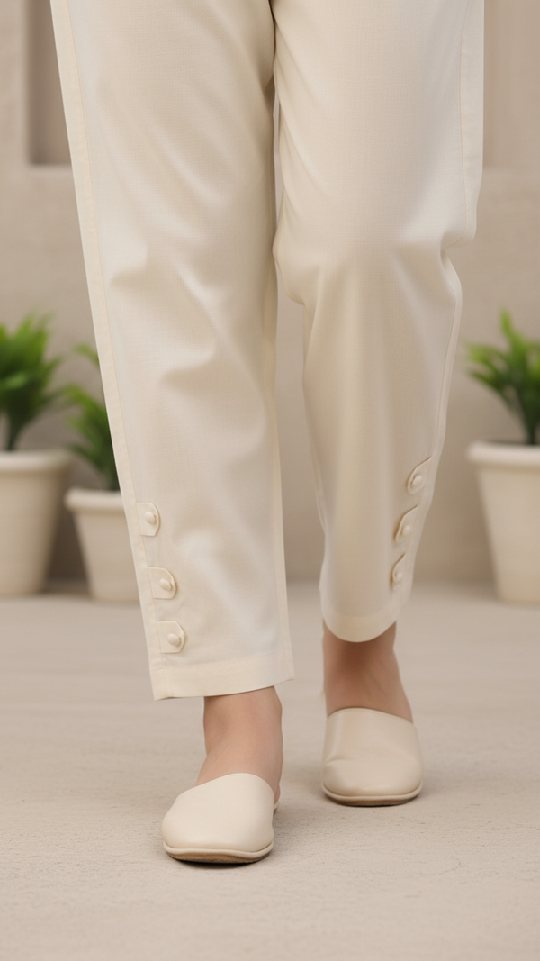 Beige Cotton Cambric Trouser PL5111