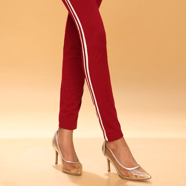 Maroon Color Lowers Plain Tights PN2061