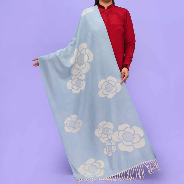 Sky Blue Acrylic Winter Stole PN4287