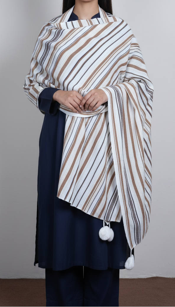 Cream Winter Stole PN5113