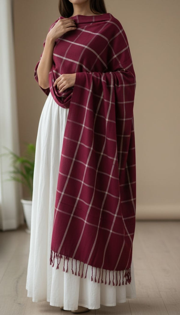 وشاح الشتاء العنابي PN5126