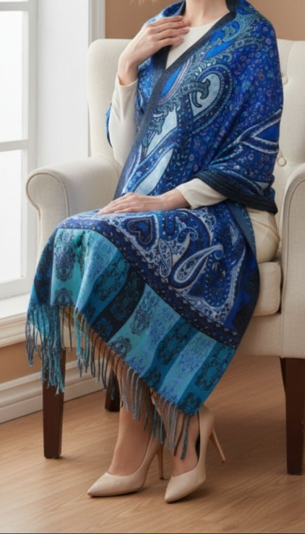 وشاح شتوي فيروزي PN5162