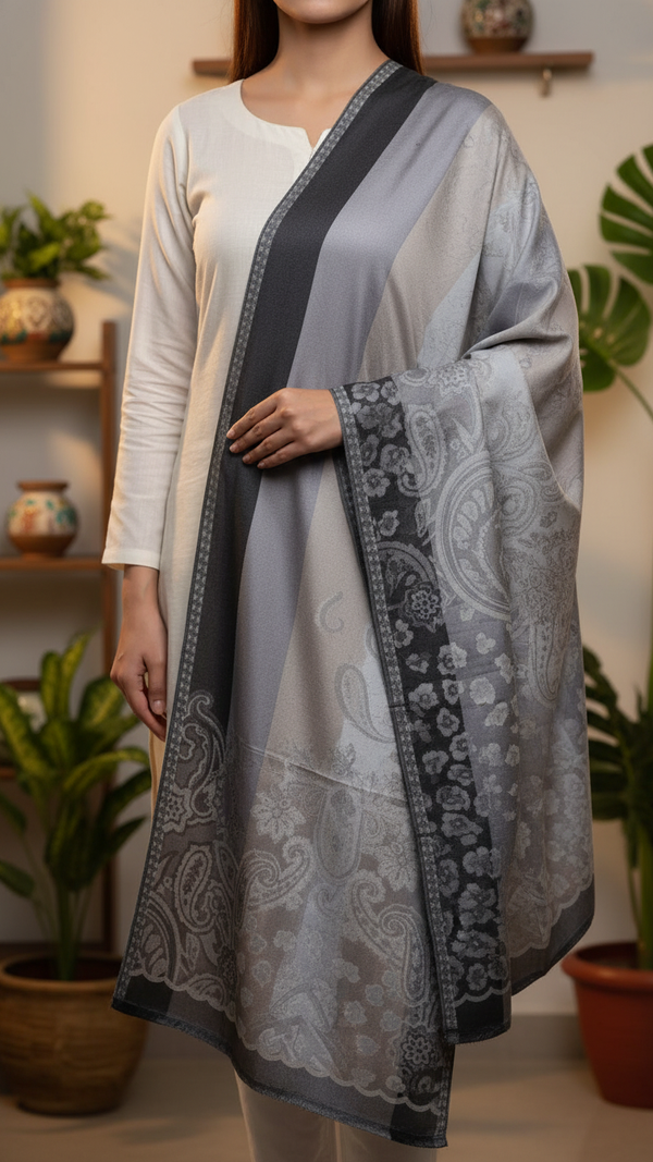 وشاح شتوي رمادي PN5264