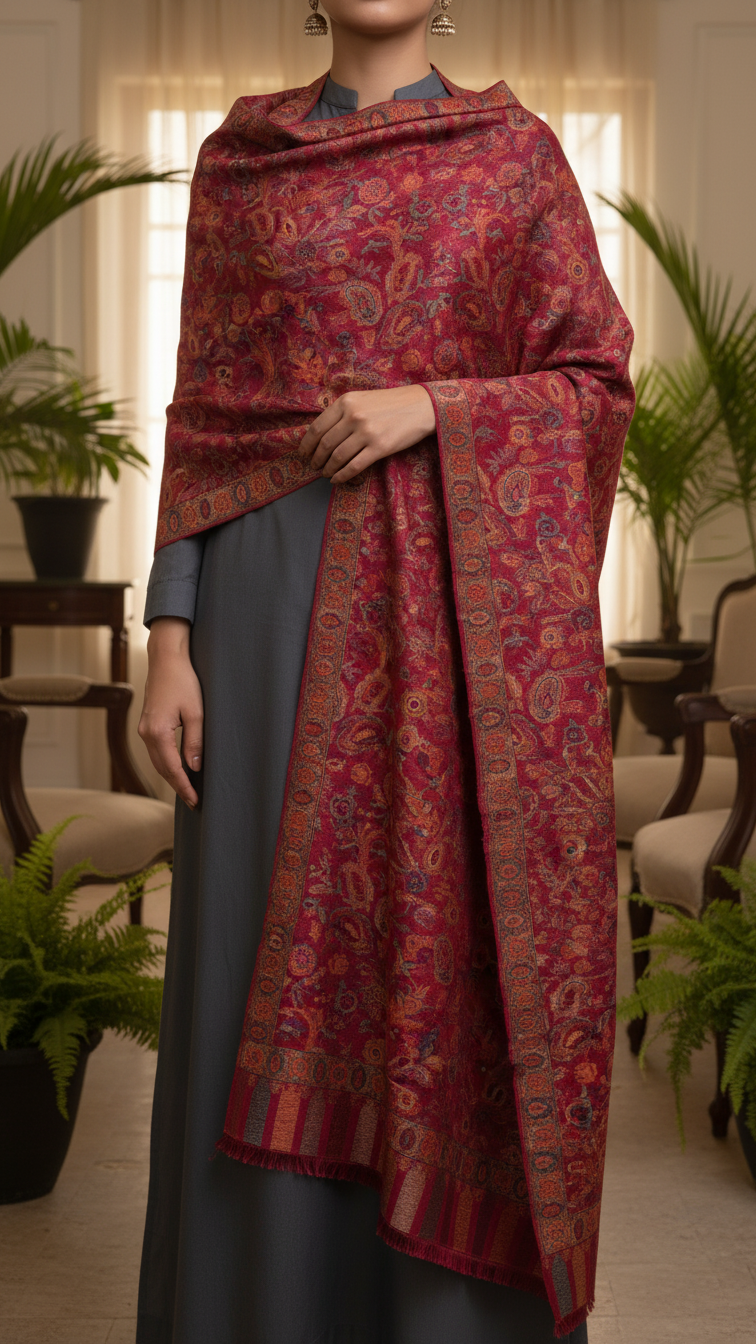 Maroon Winter Stole PN5299