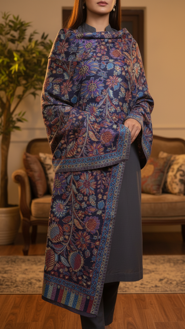 وشاح شتوي كحلي PN5346