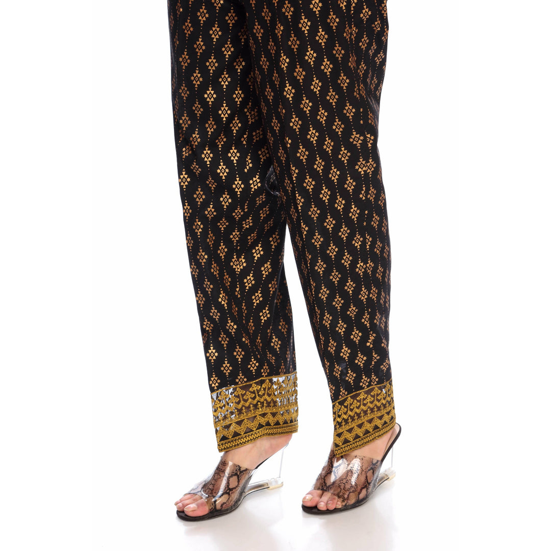 Black Color Straight Fit Cambric Trouser PS2518