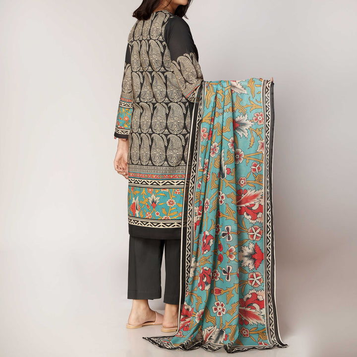 2PC- Digital Printed Lawn Embroidered Shirt With Silk Dupatta PS3164