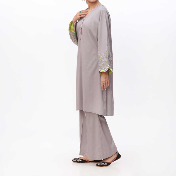 2PC- Solid Cambric Shirt & Trouser PS3245