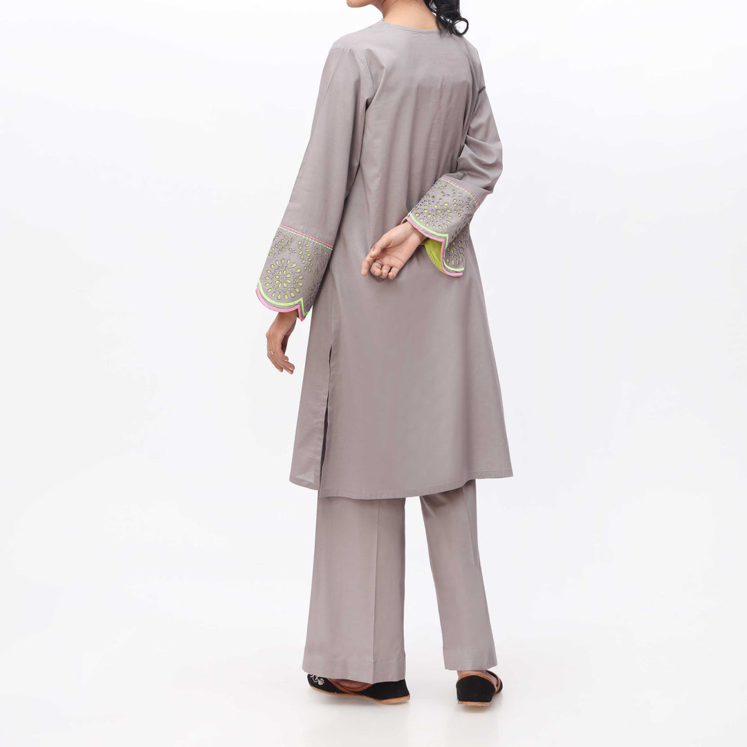 2PC- Solid Cambric Shirt & Trouser PS3245