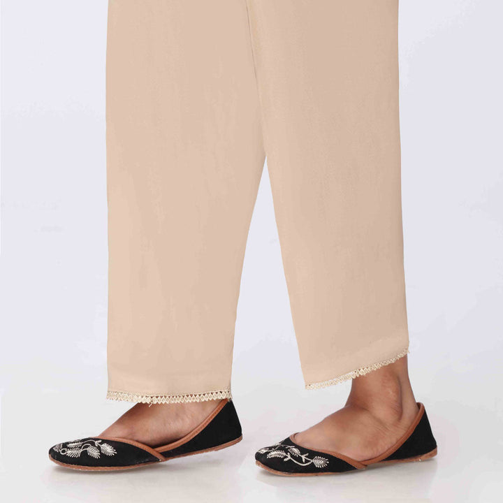 Beige Cambric Straight Fit Trouser PS3571